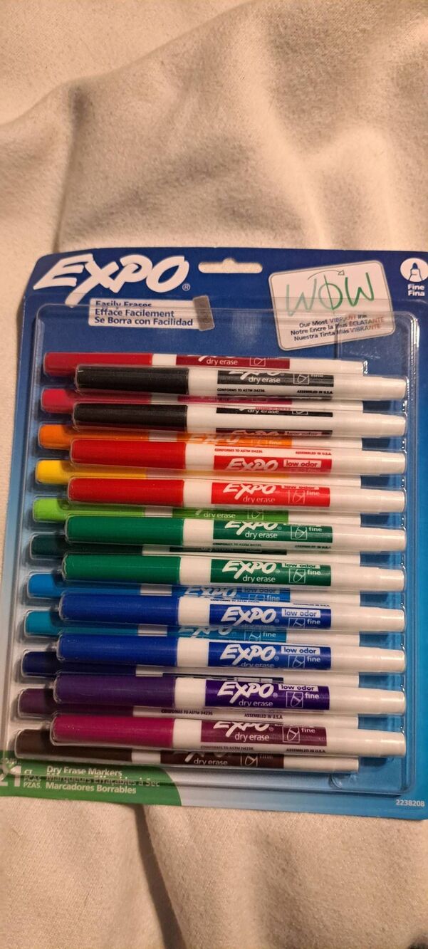 EXPO Dry Erase Markers 21 Count Fine Tip Assorted Colors Low Odor